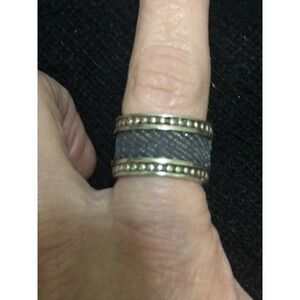 Sterling Silver Band Ring With Woven Center Size 8.75